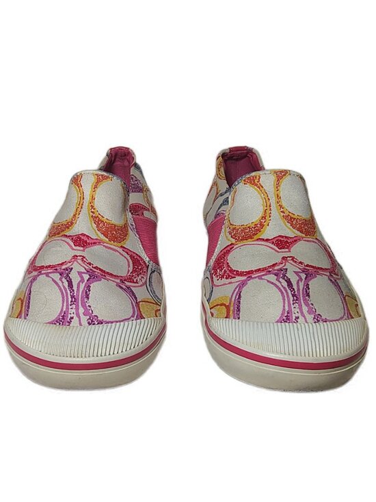 Vintage Coach Kaycee Slip On Sneakers 8.5 Poppy Dream Colorful Signature C - Picture 4 of 9